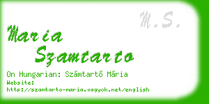 maria szamtarto business card